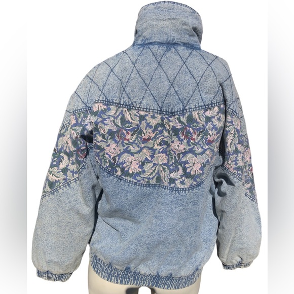 Rainbow West Stone Wash Floral detail Denim Coat - Picture 1 of 11